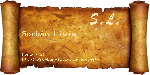 Sorbán Lívia névjegykártya